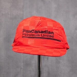 Vintage 1990's Headline Headwear Procandian Petroleum‎  Style 5 Pannel Red Hat